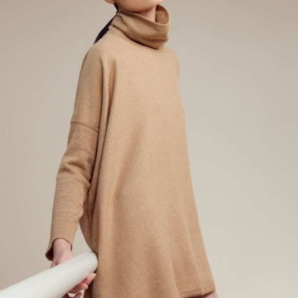 cuyana baby alpaca oversized turtleneck sweater